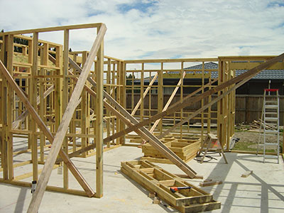 House frames from a house under construction